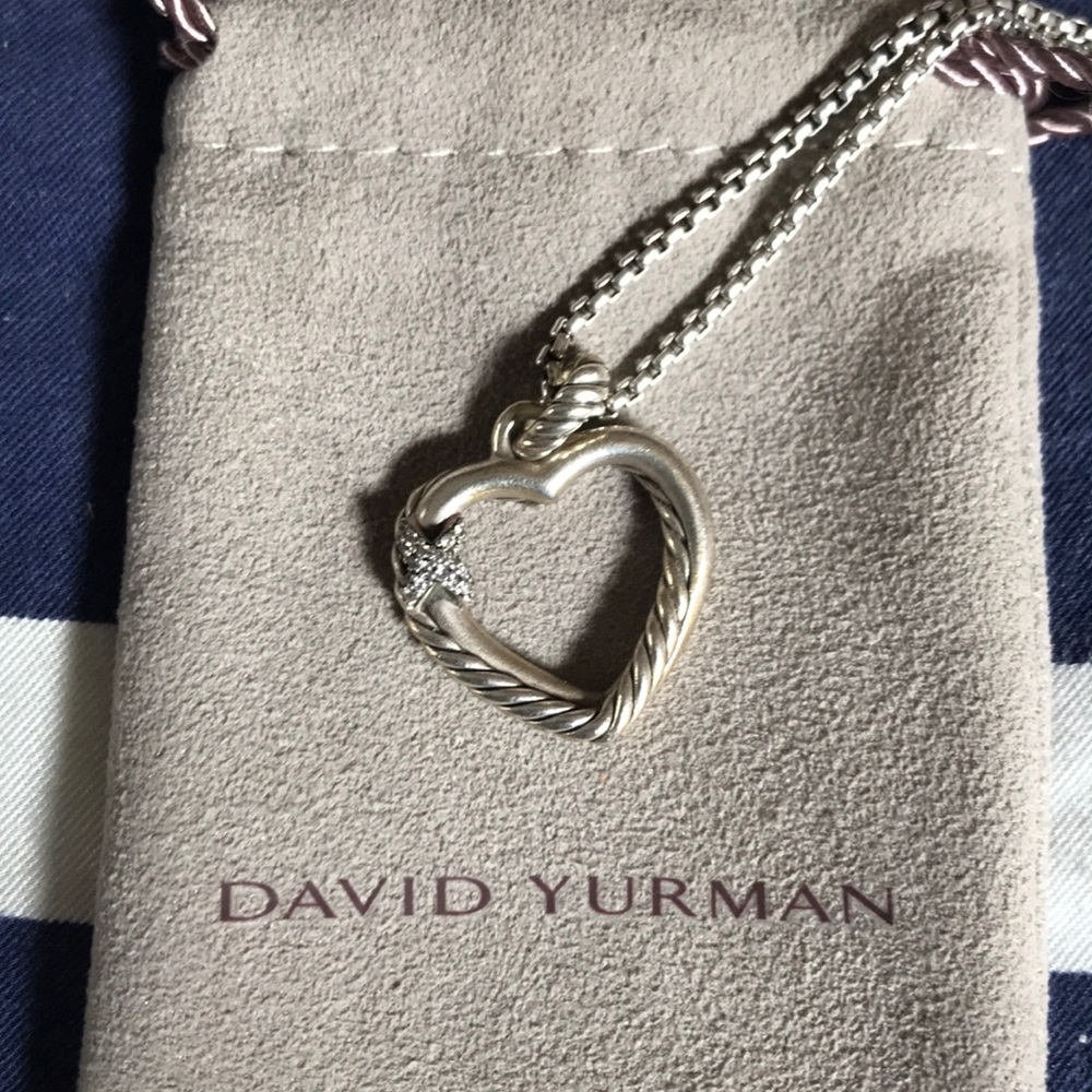 David Yurman Cable Heart Diamond Necklace